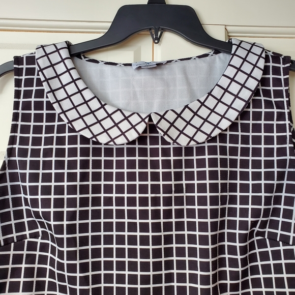 UK18 / US14 Bright & Beautiful grid pattern top - Picture 2 of 7
